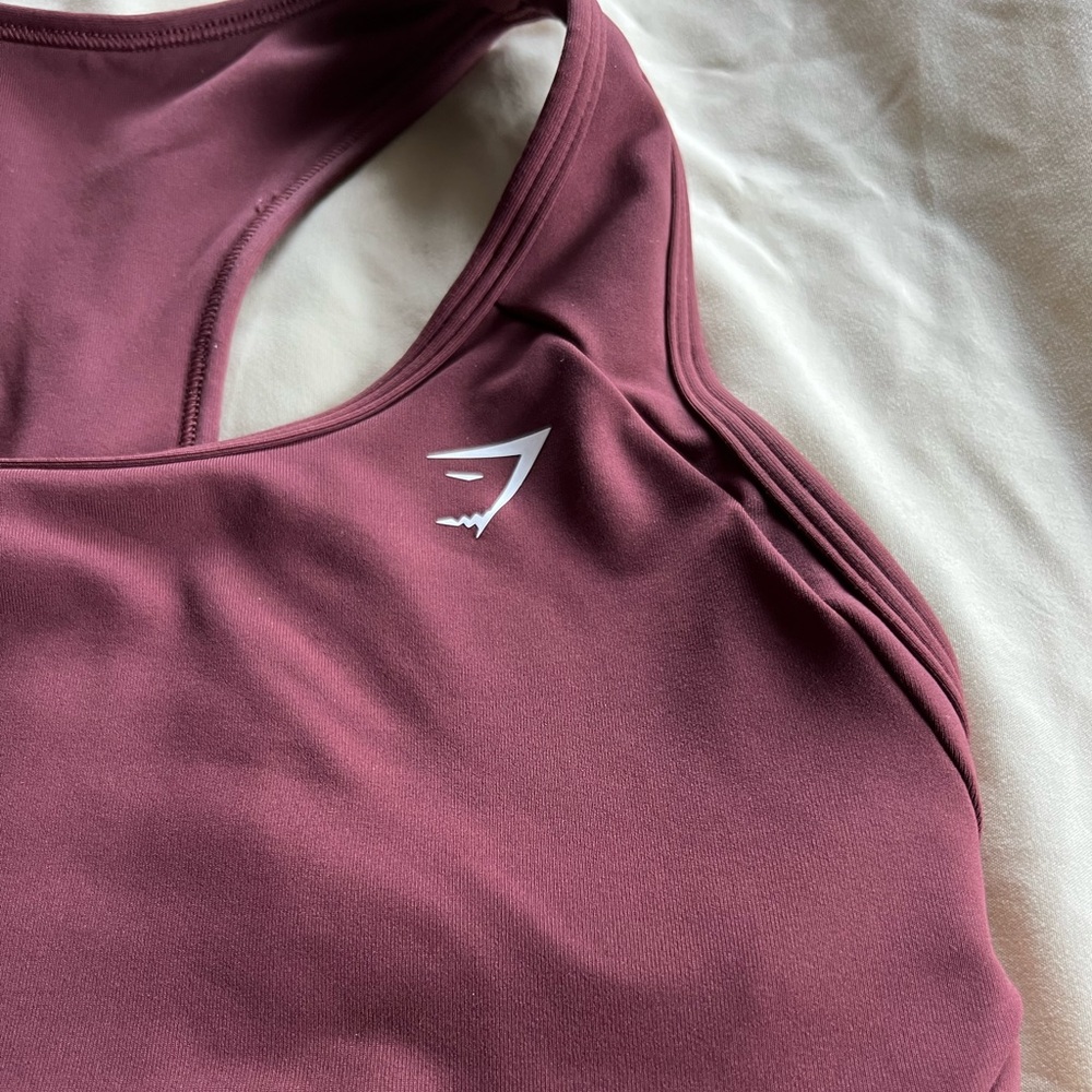 Gymshark Racerback Sports Bra in Cherry Brown